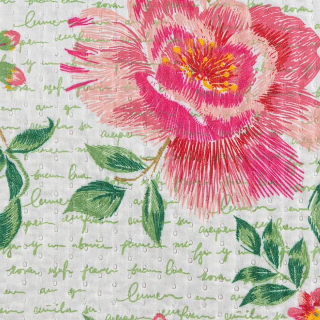 Colcha Cobre Leito Capri Dupla Face Estampado Floral