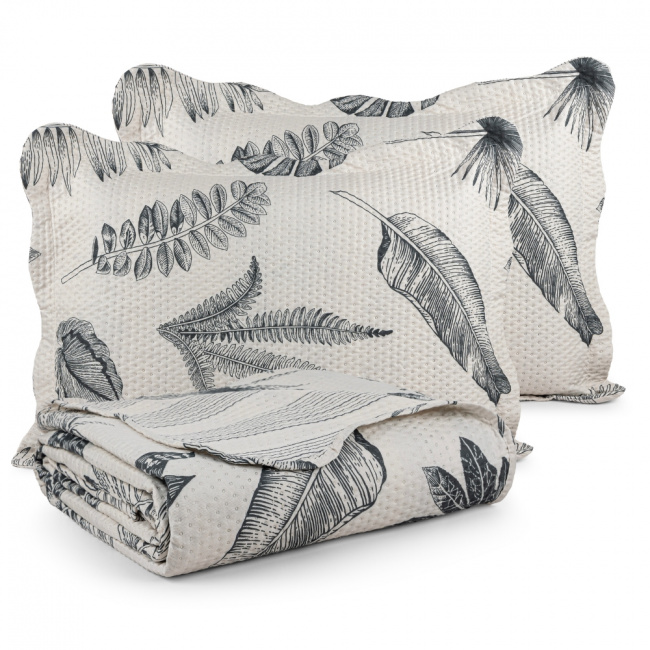 Colcha Cobre Leito Casal 3 Peças Capri Dupla Face Estampado Fendi