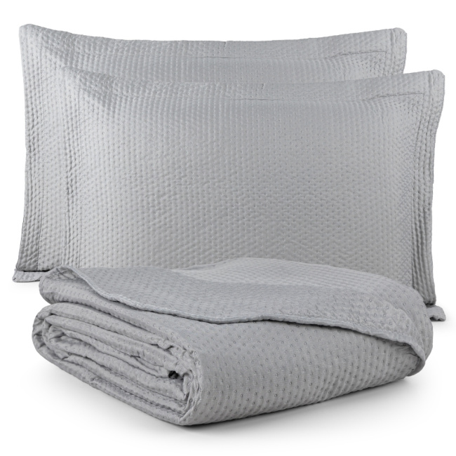 Colcha Cobre Leito Dupla Face Siena Matelado Cinza