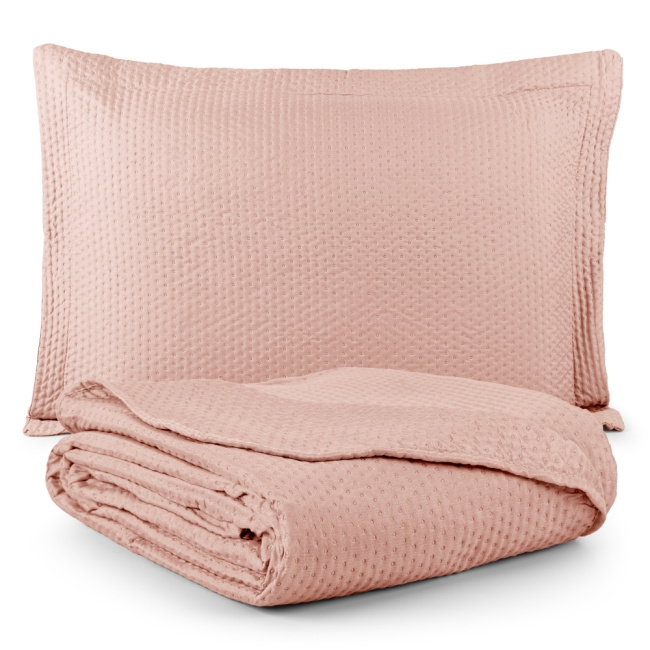 Colcha Cobre Leito Dupla Face Siena Matelado Rosê