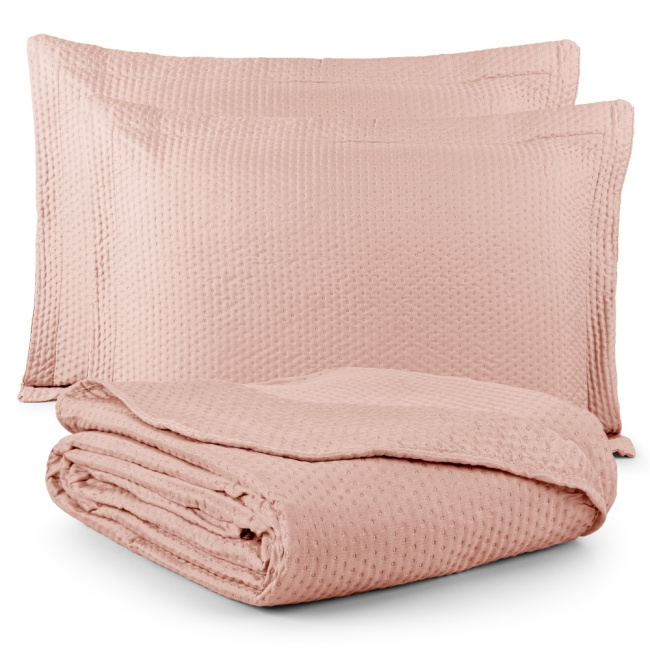 Colcha Cobre Leito Dupla Face Siena Matelado Rosê