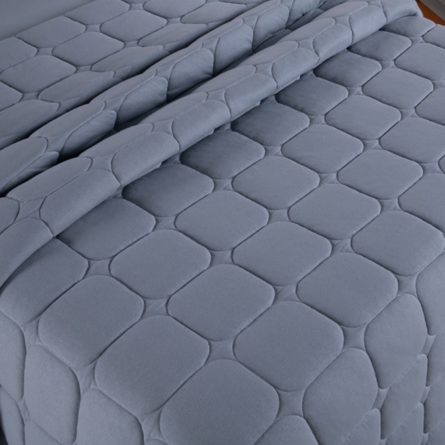 Cobre Leito King 3 Peças Malha 100% algodão Fio 30/1 130g Versalhes Matelassê Cinza