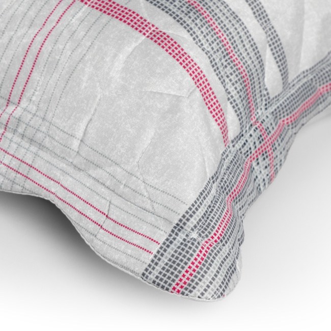 Colcha Cobre Leito Queen 3 Peças Attuale Matelassê Estampado Cinza Xadrez