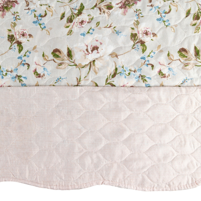 Colcha Cobre Leito Queen 3 Peças Attuale Matelassê Estampado Floral Branco