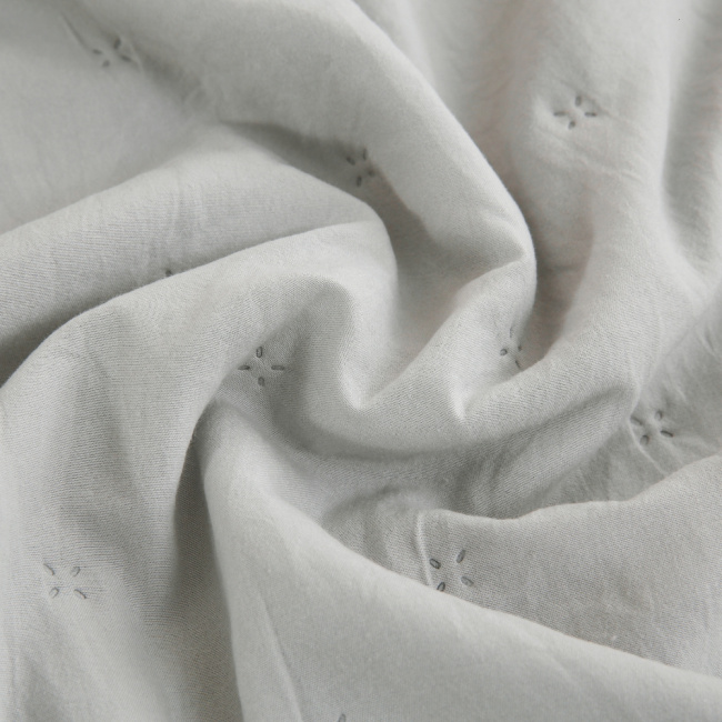 Colcha Cobre Leito Solteiro 2 Peças Percal 300 Fios Matelado Bordado Inglês Napoli Cinza