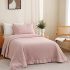 Colcha Cobre Leito Solteiro 2 Peças Percal 300 Fios Matelado Bordado Inglês Napoli Rosê