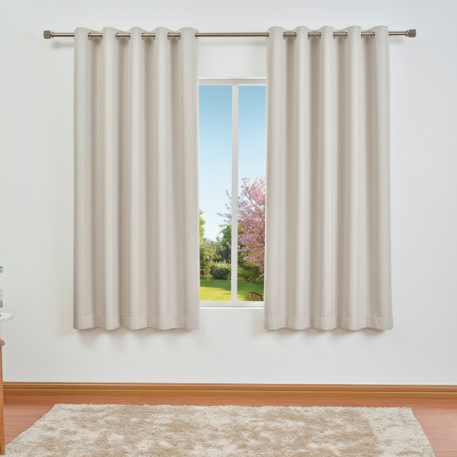 Cortina Blackout 100% Vedação Premium 2,70x1,80m Sala Quarto Varão 2M Areia