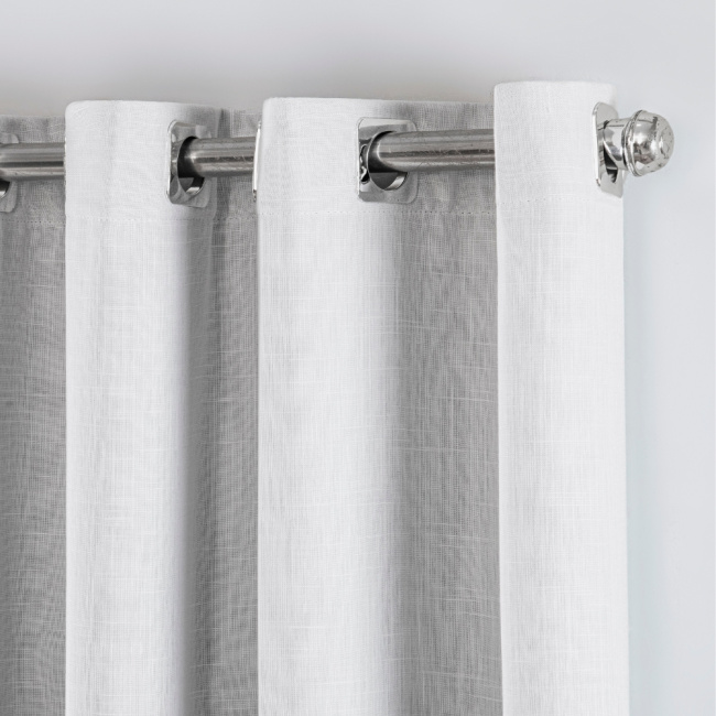 Cortina Voil Gaze de Linho com Forro Tecido Blackout 4,40x2,60m para Varão 3M Grécia Branco