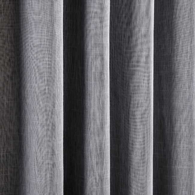 Cortina Voil Gaze de Linho com Forro Tecido Blackout 4,40x2,60m para Varão 3M Grécia Prata