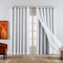 Cortina Voil Gaze de Linho com Forro Tecido Blackout 5,90x2,60m para Varão 4M Grécia Branco