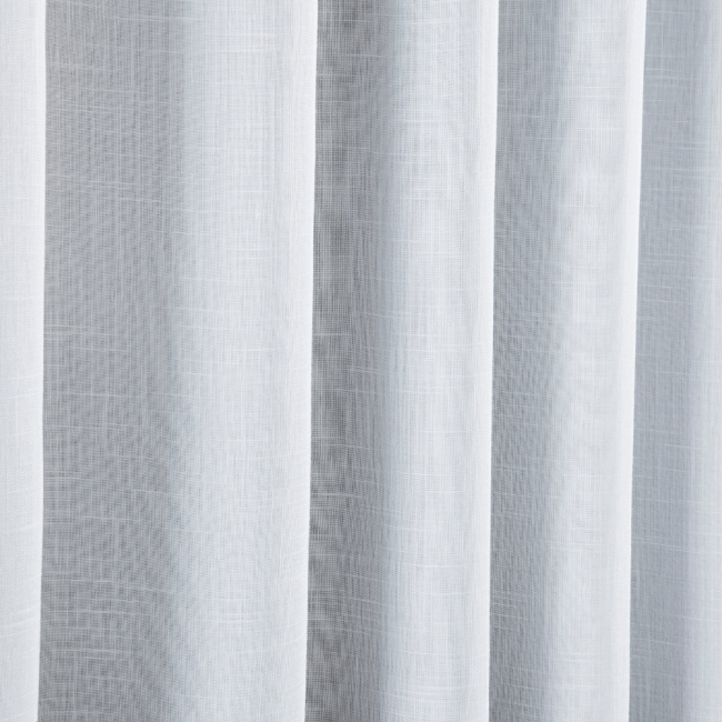 Cortina Voil Gaze de Linho com Forro Tecido Blackout 5,90x2,60m para Varão 4M Grécia Branco