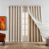 Cortina Voil Gaze de Linho com Forro Tecido Blackout 5,90x2,60m para Varão 4M Grécia Marfim
