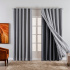 Cortina Voil Gaze de Linho com Forro Tecido Blackout 5,90x2,60m para Varão 4M Grécia Prata