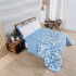 Edredom Cobertor Queen 400 Fios Percal Matelassê Dupla Face Premier Estampado Floral Azul