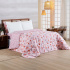 Edredom Cobertor Queen 400 Fios Percal Matelassê Dupla Face Premier Estampado Floral Rosa