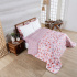 Edredom Cobertor Queen 400 Fios Percal Matelassê Dupla Face Premier Estampado Floral Rosa