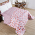 Edredom Cobertor Queen 400 Fios Percal Matelassê Dupla Face Premier Estampado Floral Rosa