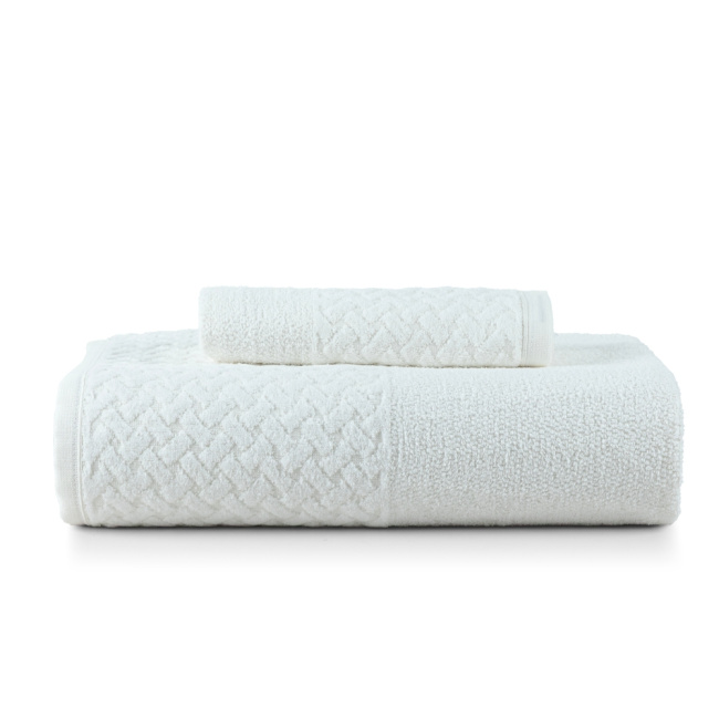 Jogo De Banho 2 Peças 380g/M² Finesse Toalhas 100% Algodão Off White