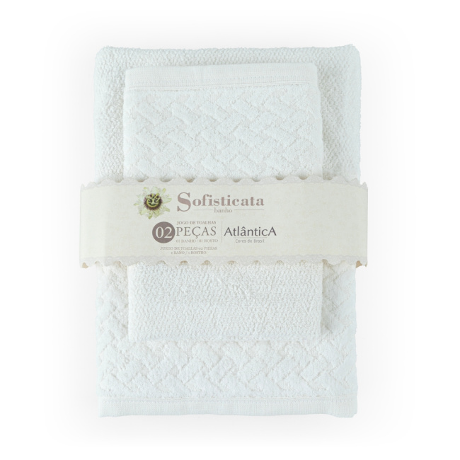 Jogo De Banho 2 Peças 380g/M² Finesse Toalhas 100% Algodão Off White