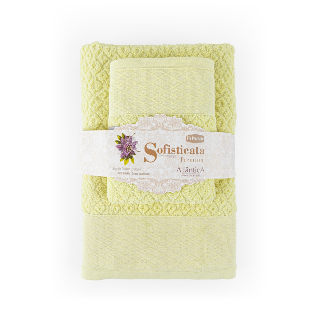 Jogo De Banho 2 Peças 430g/M² Capri Toalhas Banhão 100% Algodão Amarelo Brilhante