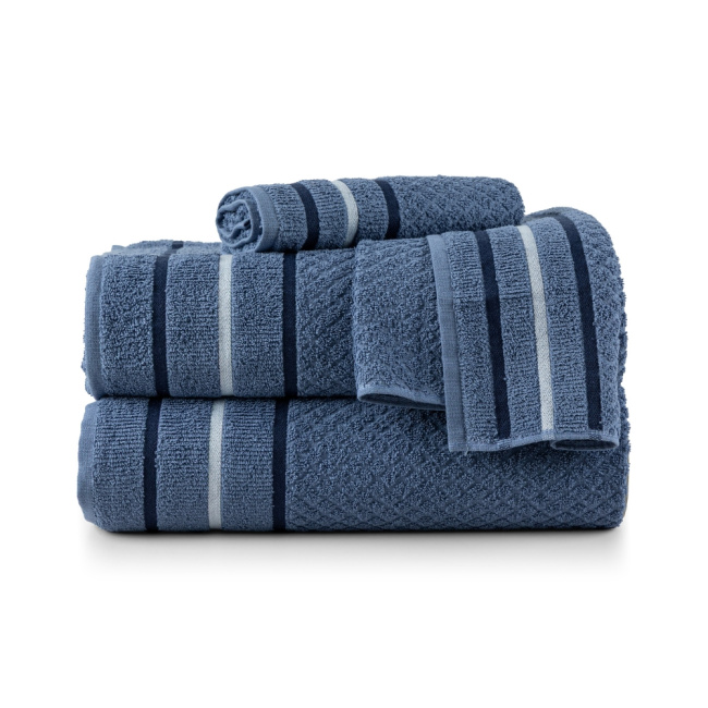 Jogo De Banho 4 Peças 350g/M² Toalhas Fio Penteado Verona Azul