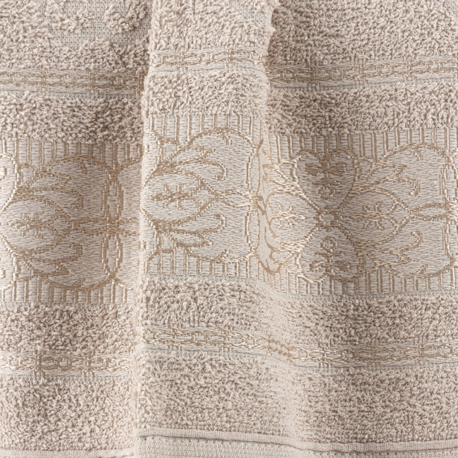 Jogo De Banho 4 Peças 370g/M² Munique Toalhas Banhão 100% Algodão Jeans/Creme