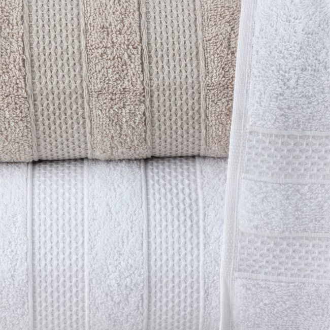 Jogo De Banho 5 Peças 430g/M² Comfort 100% Algodão Branco/Creme