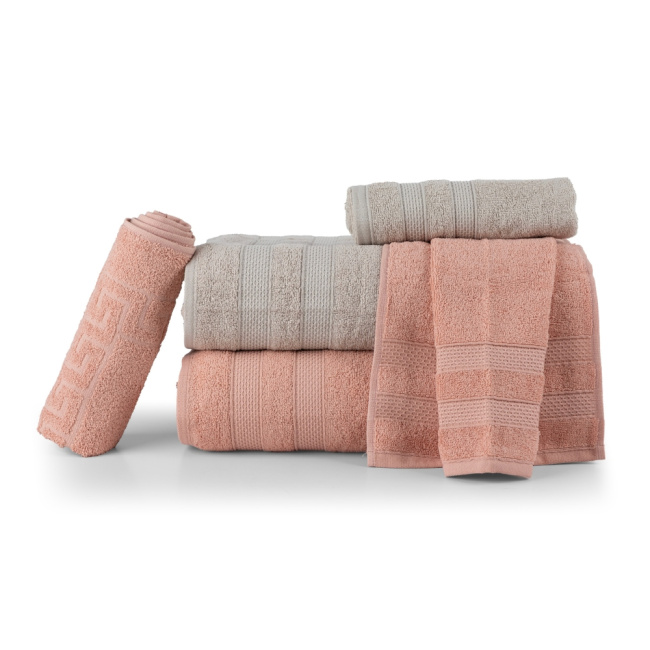 Jogo De Banho 5 Peças 430g/M² Comfort 100% Algodão Creme/Rosê