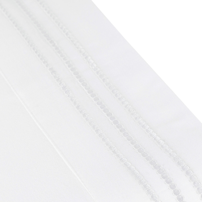 Jogo de Lençol Casal 4 Peças Paris Percal 300 Fios Bordado Branco Neve