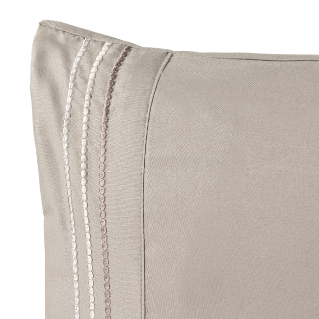 Jogo de Lençol Casal 4 Peças Paris Percal 300 Fios Bordado Taupe