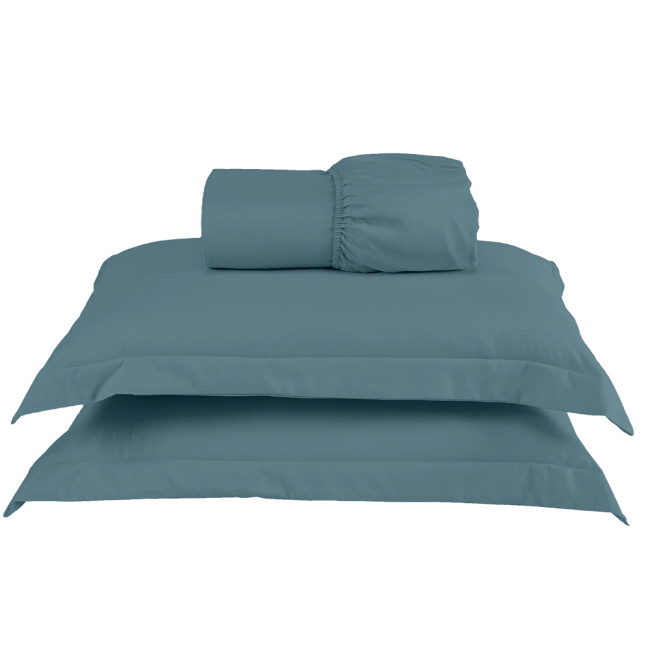 Jogo de Lençol Charme Percal 300 Fios Com Aba Americana Marinho