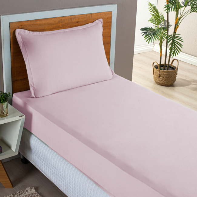 Jogo de Lençol Charme Percal 300 Fios Com Aba Americana Rosê