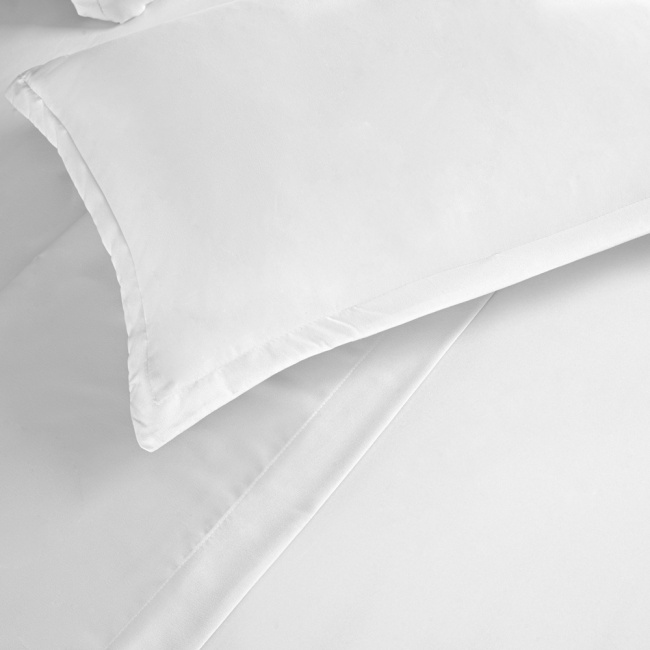 Jogo de Lençol Completo Percal 300 Fios Com Aba Americana Charme Branco