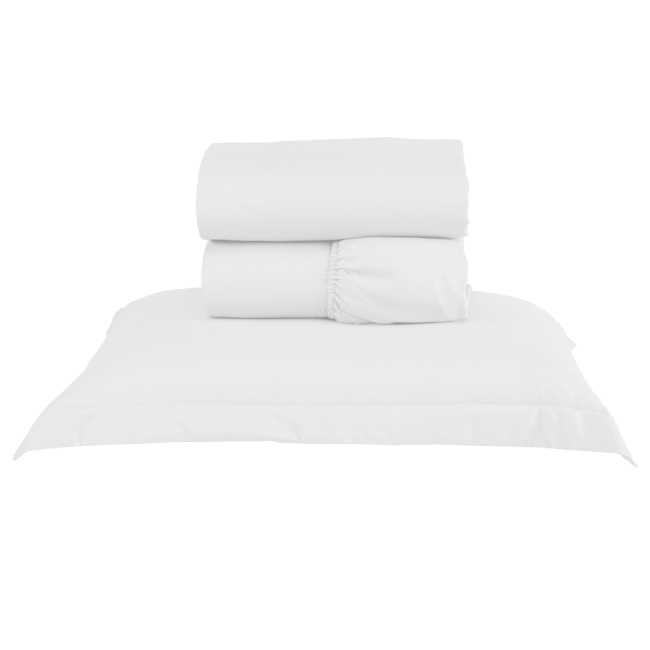 Jogo de Lençol Completo Percal 300 Fios Com Aba Americana Charme Branco
