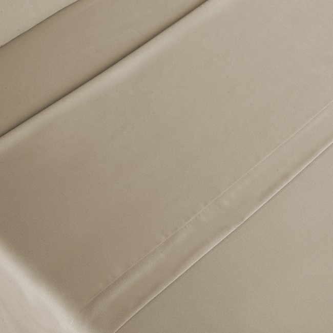 Jogo de Lençol Completo Percal 300 Fios Com Aba Americana Charme Cáqui