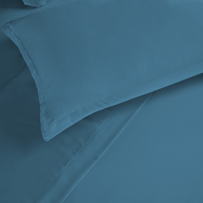 Jogo de Lençol Completo Percal 300 Fios Com Aba Americana Charme Marinho