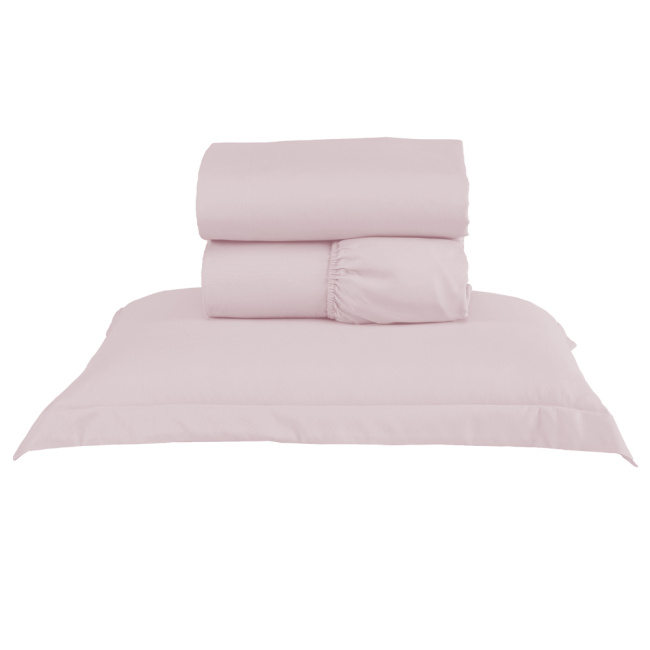 Jogo de Lençol Completo Percal 300 Fios Com Aba Americana Charme Rosê