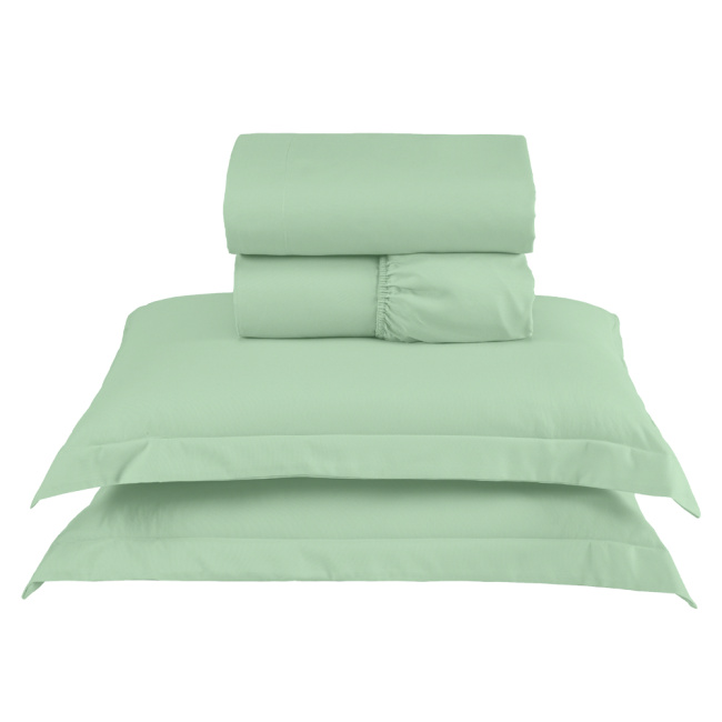 Jogo de Lençol Completo Percal 300 Fios Com Aba Americana Charme Verde