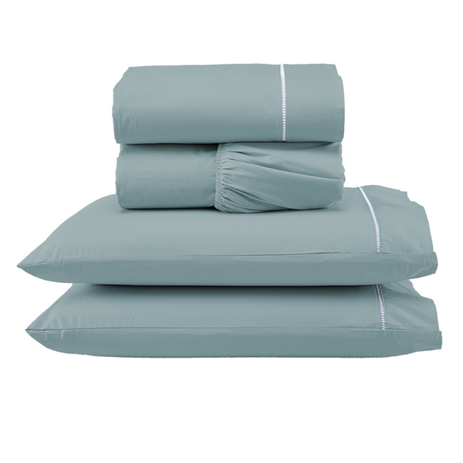 Jogo de Lençol Completo Percal 400 Fios Ponto Palito Dublin