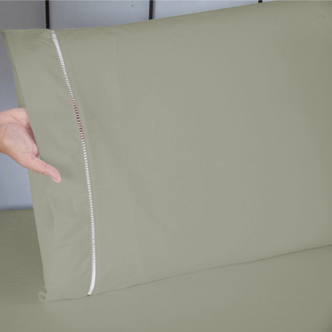 Jogo de Lençol Completo Percal 400 Fios Ponto Palito Fendi