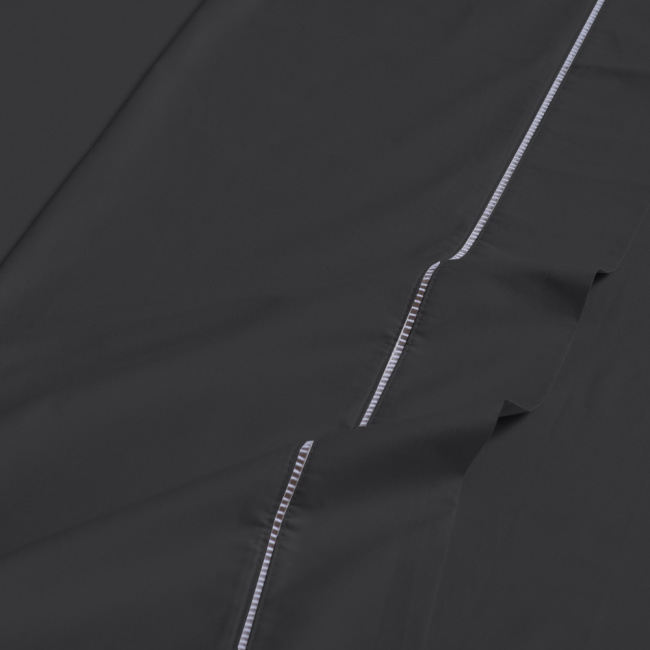 Jogo de Lençol Completo Percal 400 Fios Ponto Palito Grafite