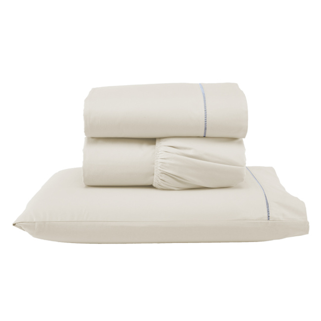 Jogo de Lençol Completo Percal 400 Fios Ponto Palito Palha