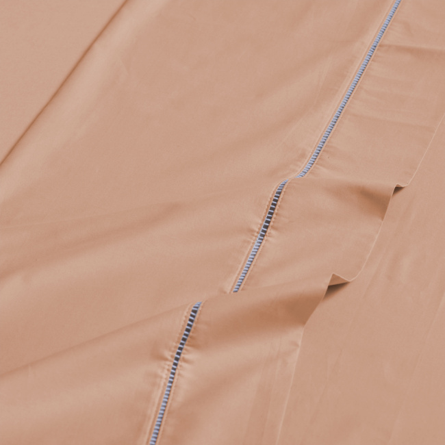 Jogo de Lençol Completo Percal 400 Fios Ponto Palito Salmão