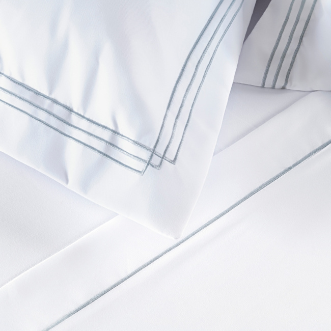 Jogo de Lençol King 4 Peças Percal 400 Fios Bordado Com Aba Americana Moscou Branco