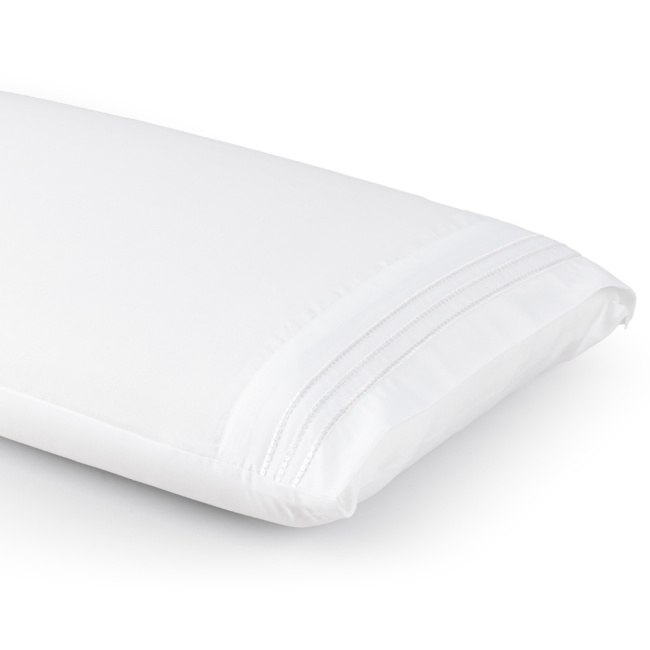 Jogo de Lençol King Size 4 Peças Paris Percal 300 Fios Bordado Branco Neve