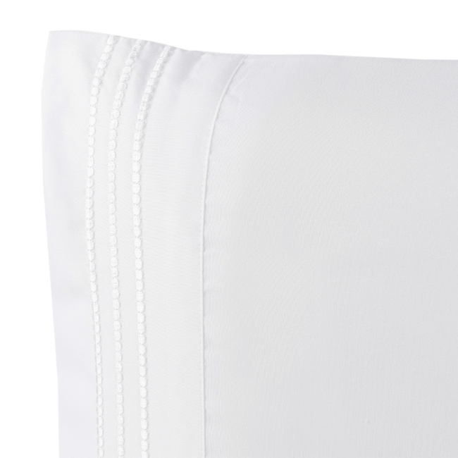 Jogo de Lençol King Size 4 Peças Paris Percal 300 Fios Bordado Branco Neve