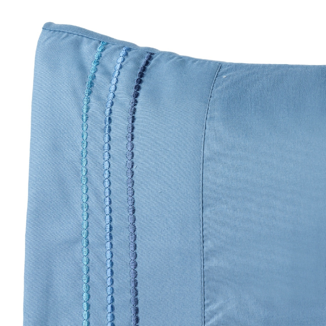 Jogo de Lençol King Size 4 Peças Paris Percal 300 Fios Bordado Ice Blue