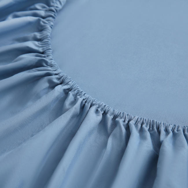 Jogo de Lençol Napoli Percal 300 Fios Lese Bordado Inglês Azul