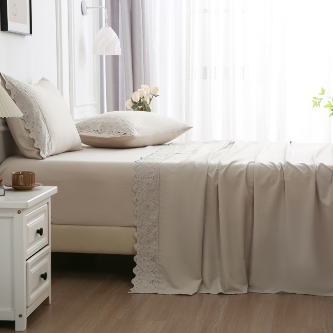 Jogo de Lençol Napoli Percal 300 Fios Lese Bordado Inglês Fendi