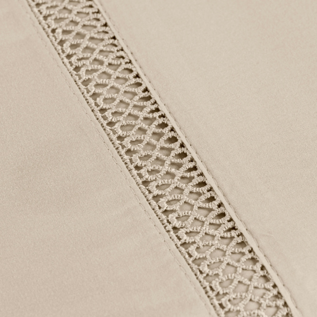 Jogo de Lençol Percal 300 Fios Ponto Infinito Bege